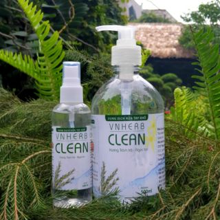 Nước rửa tay khô Vnherb Clean Thung lũng Dược phẩm xanh, chai 100ml & 500ml