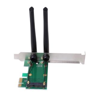btsg* Wireless Network Card WiFi Mini PCI-E Express to PCI-E Adapter 2 Antenna External PC