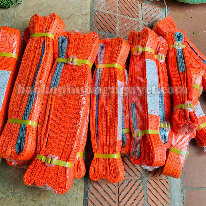 Dây cẩu hàng hoá bản 5cm trơn đẹp (tải trọng 2.500kg,màu cam)