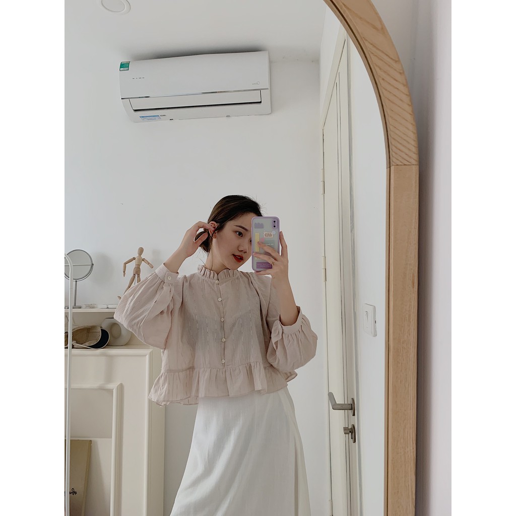 áo kiểu pepplum cổ trụ bèo 0204 TKA270 LOLLIE STUDIO