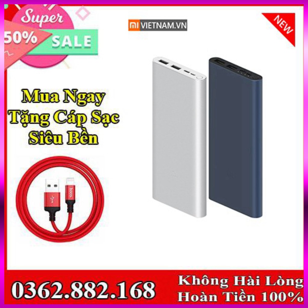 Pin Sạc dự phòng Xiaomi Gen 2 10.000 mAh 2 cổng sạc - Bảo Hành 2 Năm