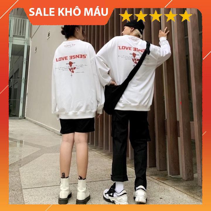 Áo dài tay dáng rộng - LOVE ESNES insane.clo - ÁO NỈ CẶP ĐÔI UNISEX NAM NỮ THU ĐÔNG DÀI TAY CỔ TRÒN