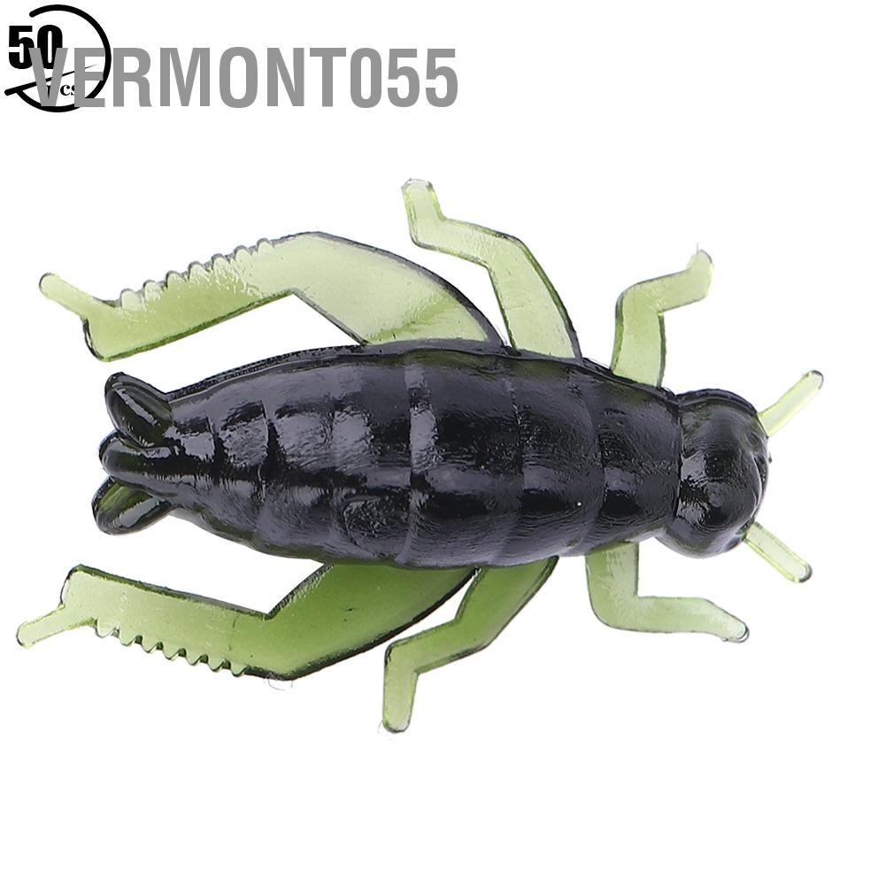 Vermont055 50 pcs Fishing Baits Fake Artificial Lure Green Soft Plastic Cricket Insects