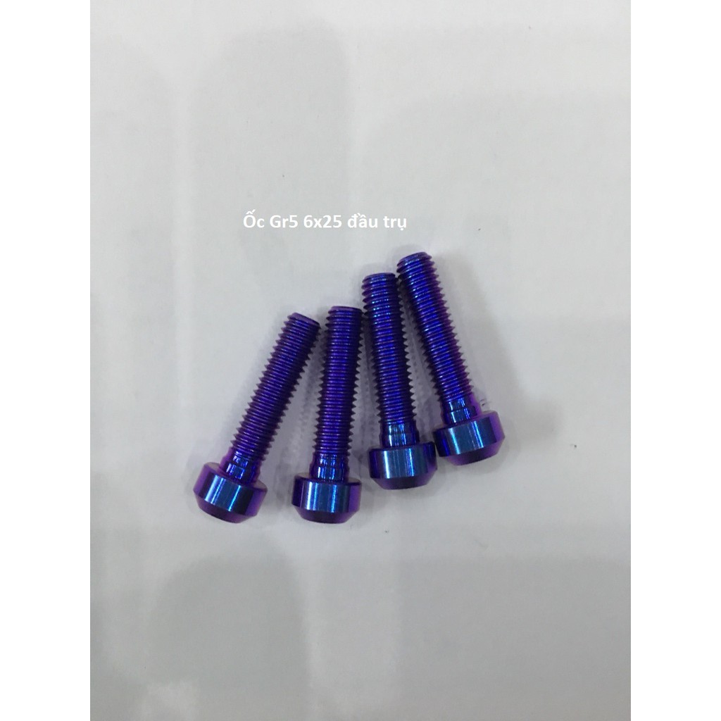 ỐC TITANIUM GR5 ĐẦU TRỤ SIZE 6x25