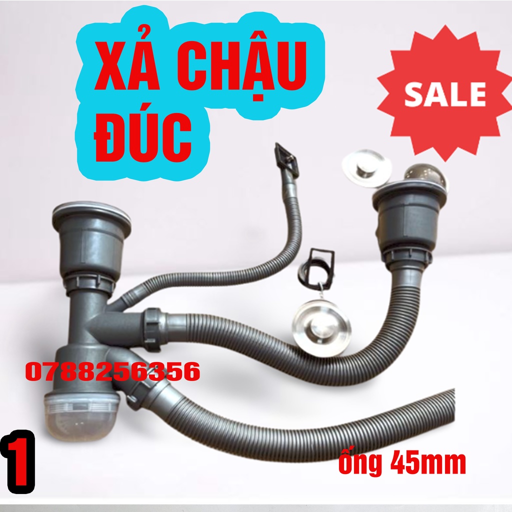 Bộ xả chậu rửa chén - Loại Ống Xả nước lớn cho chậu đúc 82x45