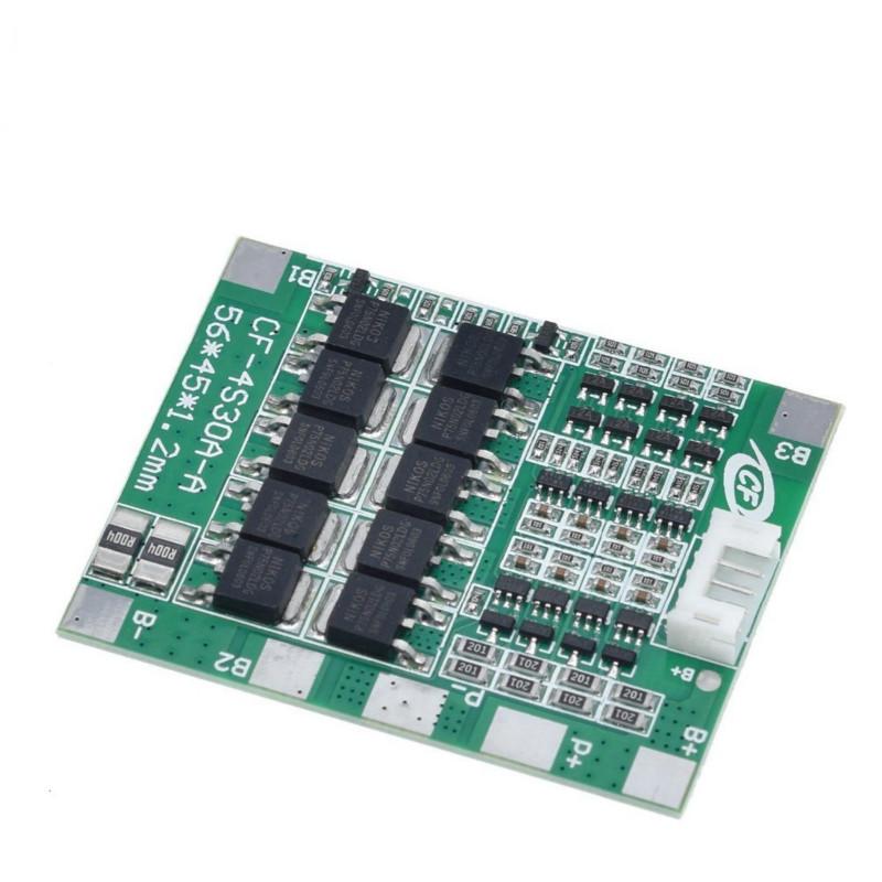 Bảng mạch cân bằng Pcb 4S 30A 14.8V bảo vệ pin Li-Ion Lithium 18650 tích hợp cáp