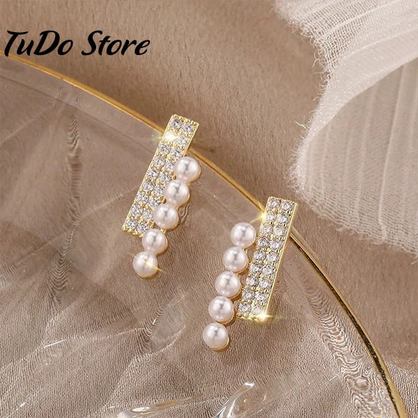 Khuyên tai, bông tai nữ Hàn quốc mạ bạc 925 hình thanh dọc phong cách sang trọng HT10