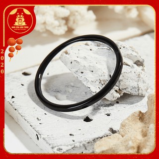 🌺 Combo 2 vòng tay nữ Mã Não Đen liền khối mảnh size Ni 52, 54 hợp mệnh thủy, mộc - Panda House