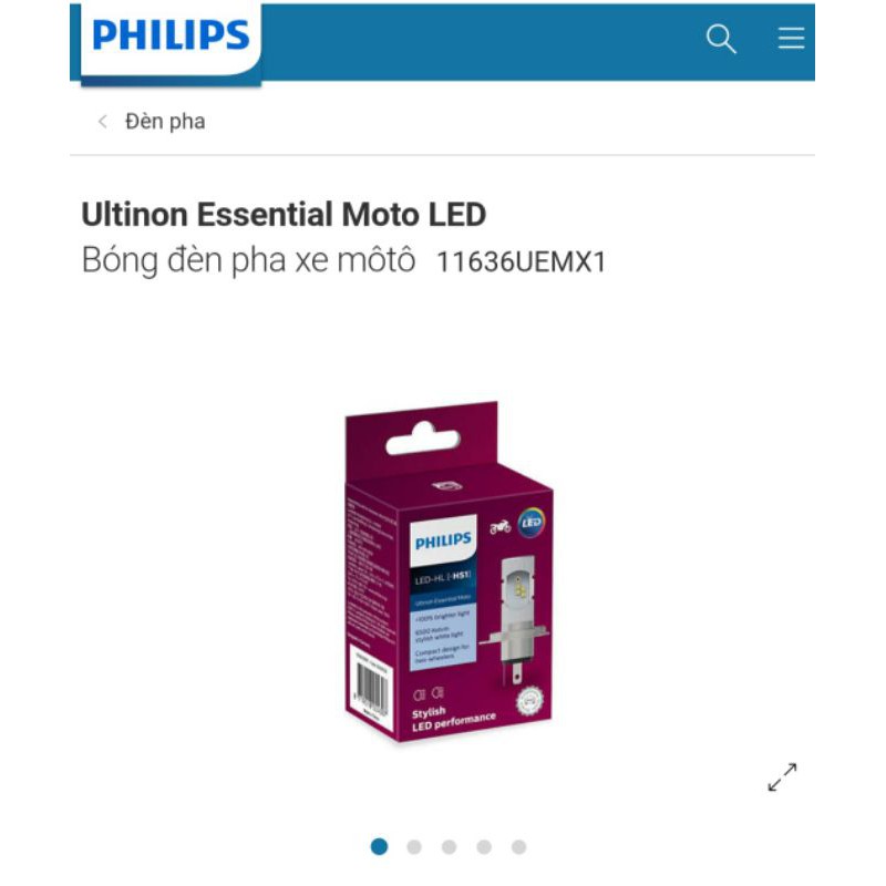 Bóng H4 led philip chính hãng dành cho xe máy 12V6W