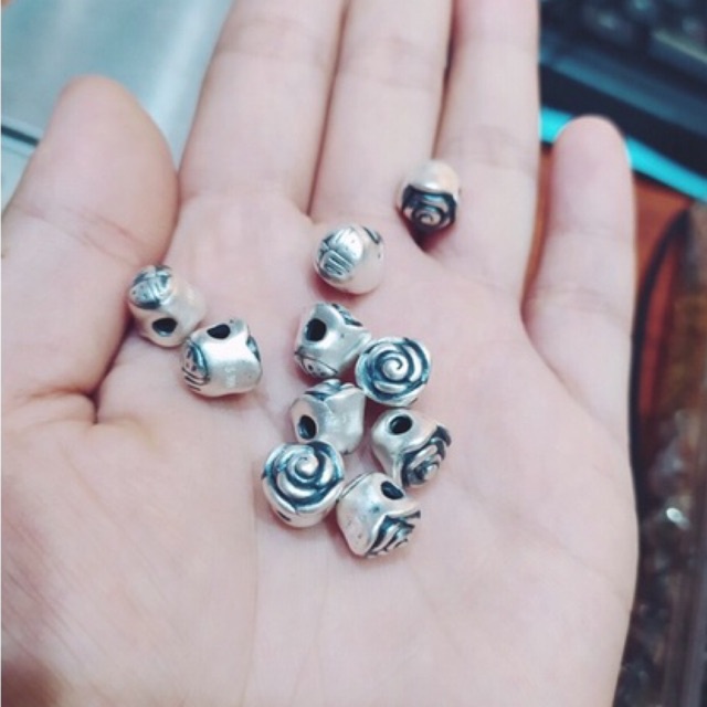 Charm bạc hoa hồng - MH689