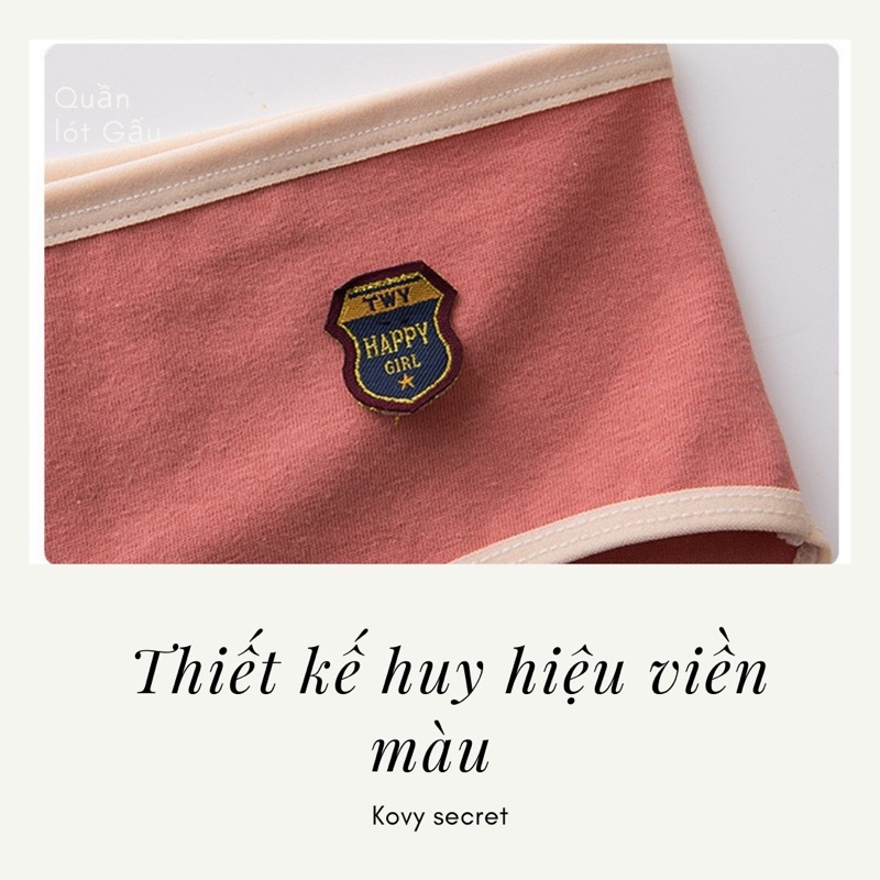 Quần lót nữ,quần lót cotton kháng khuẩn huy hiệu vải trơn mềm mịn,dễ thương(Q04) | BigBuy360 - bigbuy360.vn
