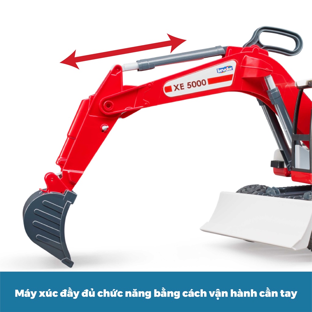 Đồ chơi dạng mô hình theo tỷ lệ thu nhỏ 1:16 BRUDER - Xe Xúc Đỏ BRU03411