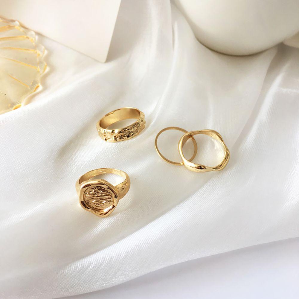 Bộ Nhẫn Đeo Khớp Ngón Tay Bằng Hợp Kim Hình Học Phong Cách Hip Hop Cá Tính Dành Cho Nữ