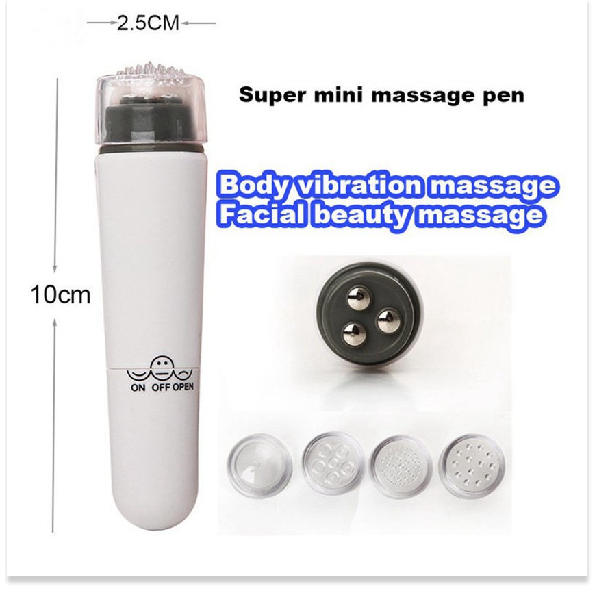 Bút massage SALE ️ Bút massage mặt cầm tay 4 đầu mini giúp cơ thể được thoải mái, giảm mệt mỏi 7379