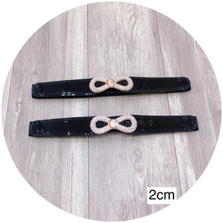 Đai váy / belt bản da bóng 2cm mặt đính đá