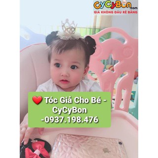 Combo [Búi Tóc Giả NaTra Màu Đen + Vương Miện Bạc] Cho Bé Gái - Siêu Xinh !