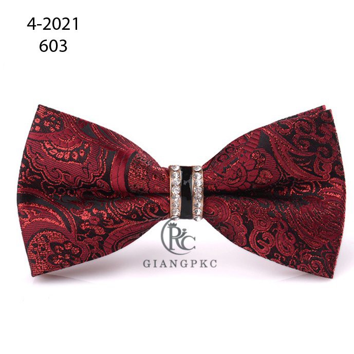 Nơ cổ nam chú rể MC đính đá hoa văn đẹp Giangpkc Mẫu t4-2022