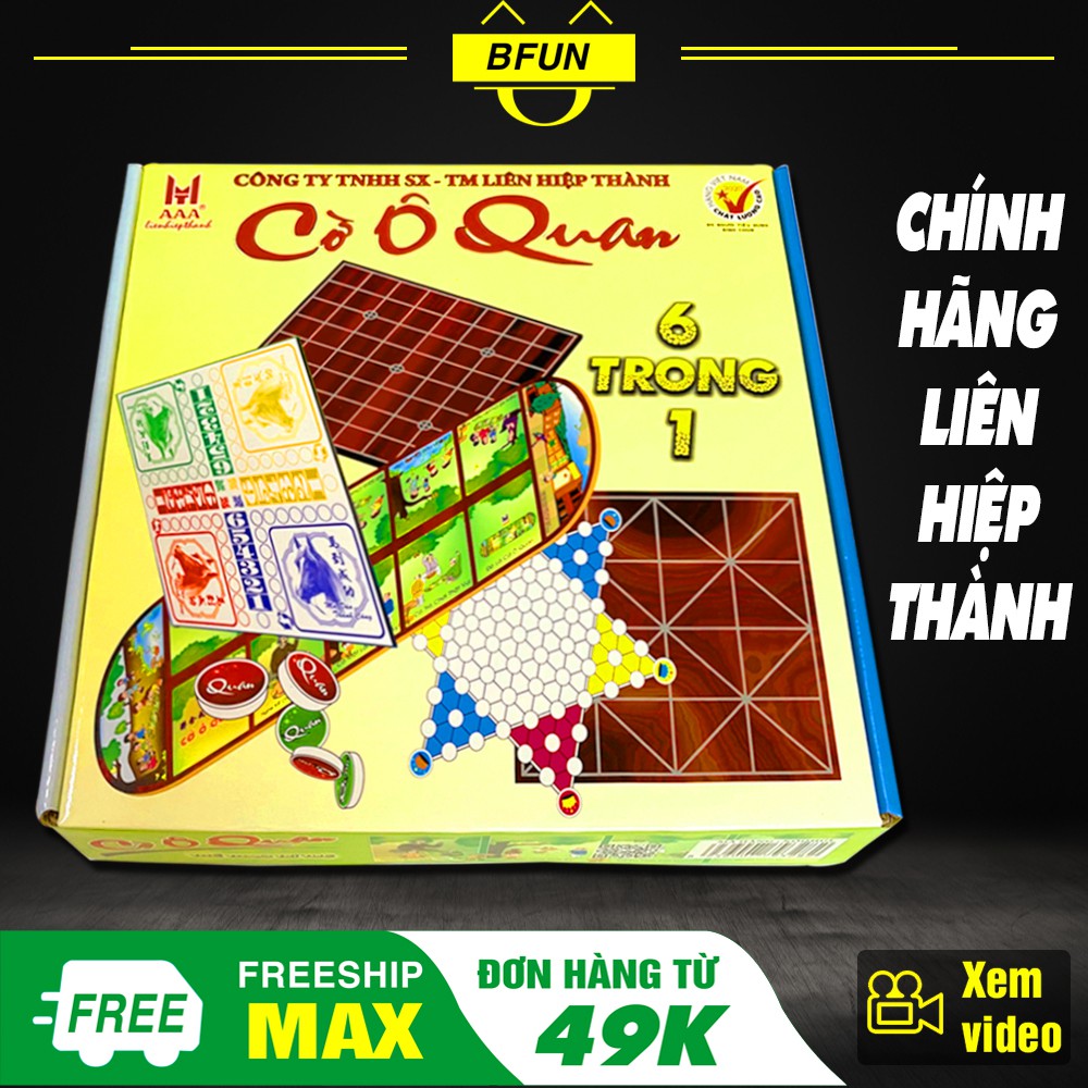 ✸✗﹍Bộ Cờ Ô Quan 6 Trong 1 LIÊN HIỆP THÀNH - Gồm 6 Bộ Cờ : Cờ Ô Quan - Cờ Ca Rô - Cờ Cá Ngựa - Cờ Nhảy - Cờ Gánh - Cờ Vây