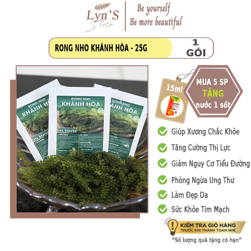 Rong nho tách nước Khánh Hòa  💝 𝑭𝑹𝑬𝑬𝑺𝑯𝑰𝑷 💝 rong nho, công nghệ tách nước chuẩn công nghệ Nhật - túi zipper 25g | BigBuy360 - bigbuy360.vn