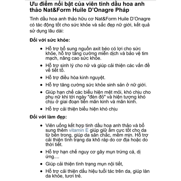 Hoa anh thảo chứa tinh chất hoa lưu ly hưu cơ Nat&Form Pháp 120/200v