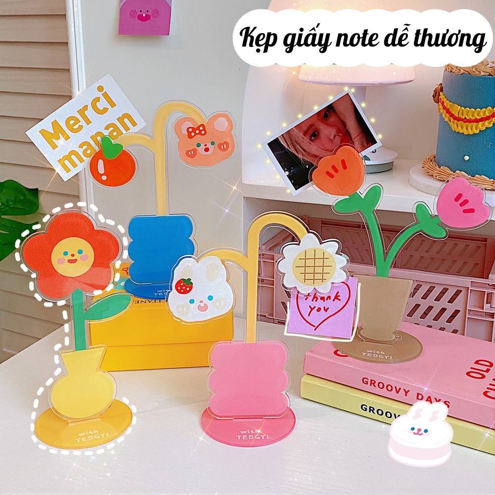 Kẹp Giấy Note Ghi Chú Để Bàn Hình Chậu Hoa Trang Trí Ins Giasico