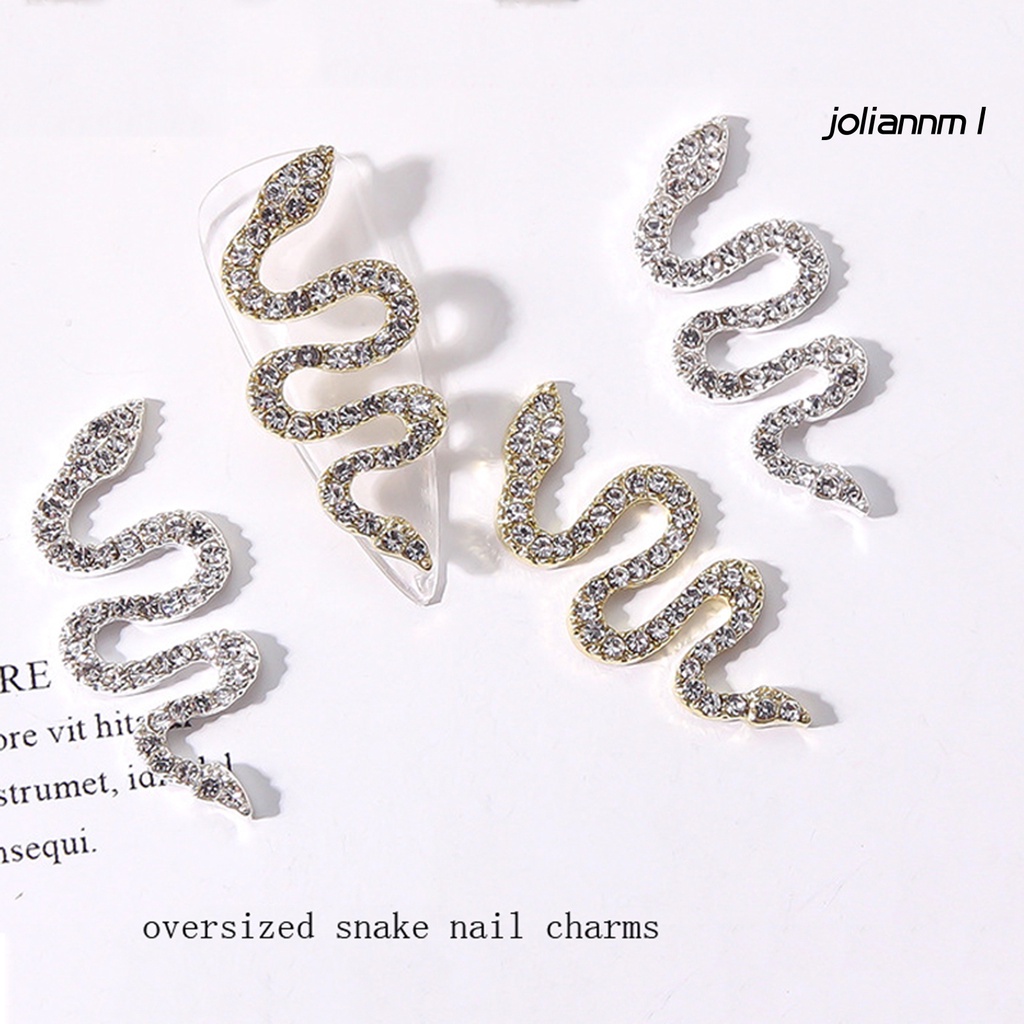 Bộ 10 Phụ Kiện Trang Trí Móng Tay Hình Rắn Lấp Lánh Cho Nữ