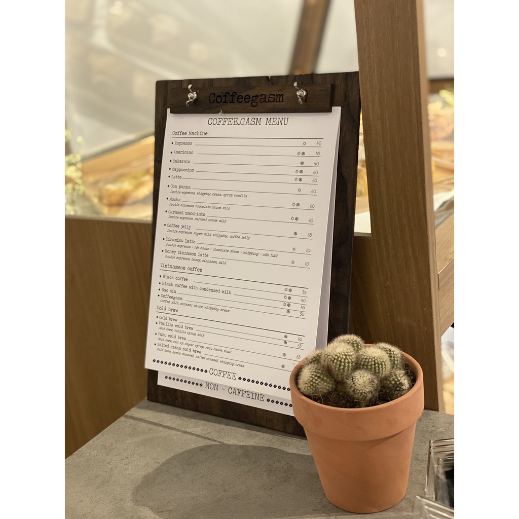 Combo 3 bảng Menu gỗ kẹp size A5/ A4 - FREE Khắc LOGO Quán cafe - Nhà hàng LUXI decor