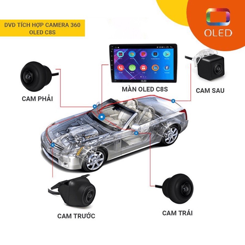 OLED C8S New Màn hình Android tích hợp camera 360 Đại Việt Auto | BigBuy360 - bigbuy360.vn
