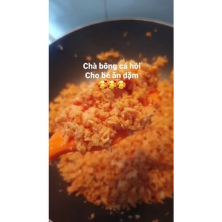(bé ăn dặm) Chà bông cá hồi không gia vị (nhà làm)