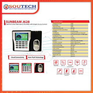 Máy chấm công vân tay và thẻ SUNBEAM J628