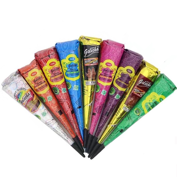 Hình xăm Henna dán cơ thể tạm thời dạng nón in màu đen/nâu/đỏ/trắng Mehndi Cfa038