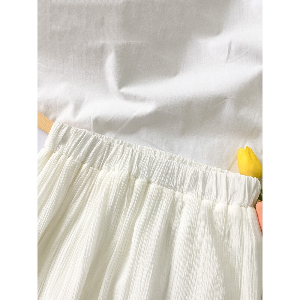 Chân váy trắng xòe dài Hàn Quốc chất mỏng nhẹ nhàng - Kèm ảnh thật | BigBuy360 - bigbuy360.vn