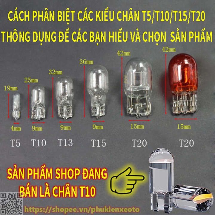 Đèn Led Demi Lắp Mặt Đồng Hồ, Xi Nhan, Biển Số, Đèn Trần, Đèm Sườn, T10 Dùng Cho Ô Tô Xe Máy