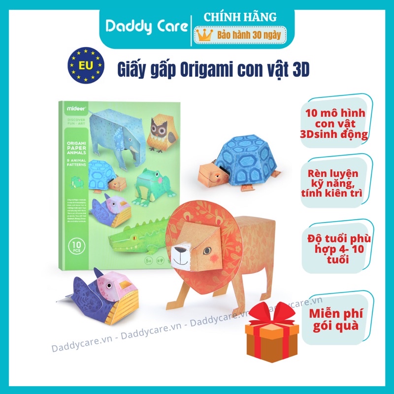 Giấy gấp Origami Thủ Công Các Con Vật , Đồ Chơi Giáo Dục Cho Bé