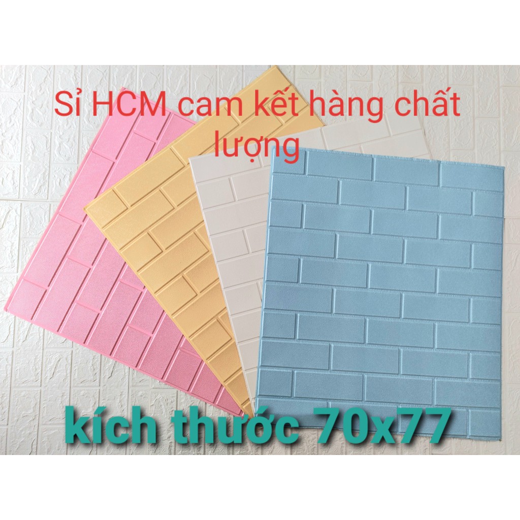 (Kho Sỉ) Xốp Dán Tường Mẫu Gạch Trơn Kích Thước 70*77