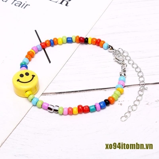 Vòng Tay Chuỗi Hạt Mặt Cười Nhiều Màu Thời Trang Boho Cho Nữ