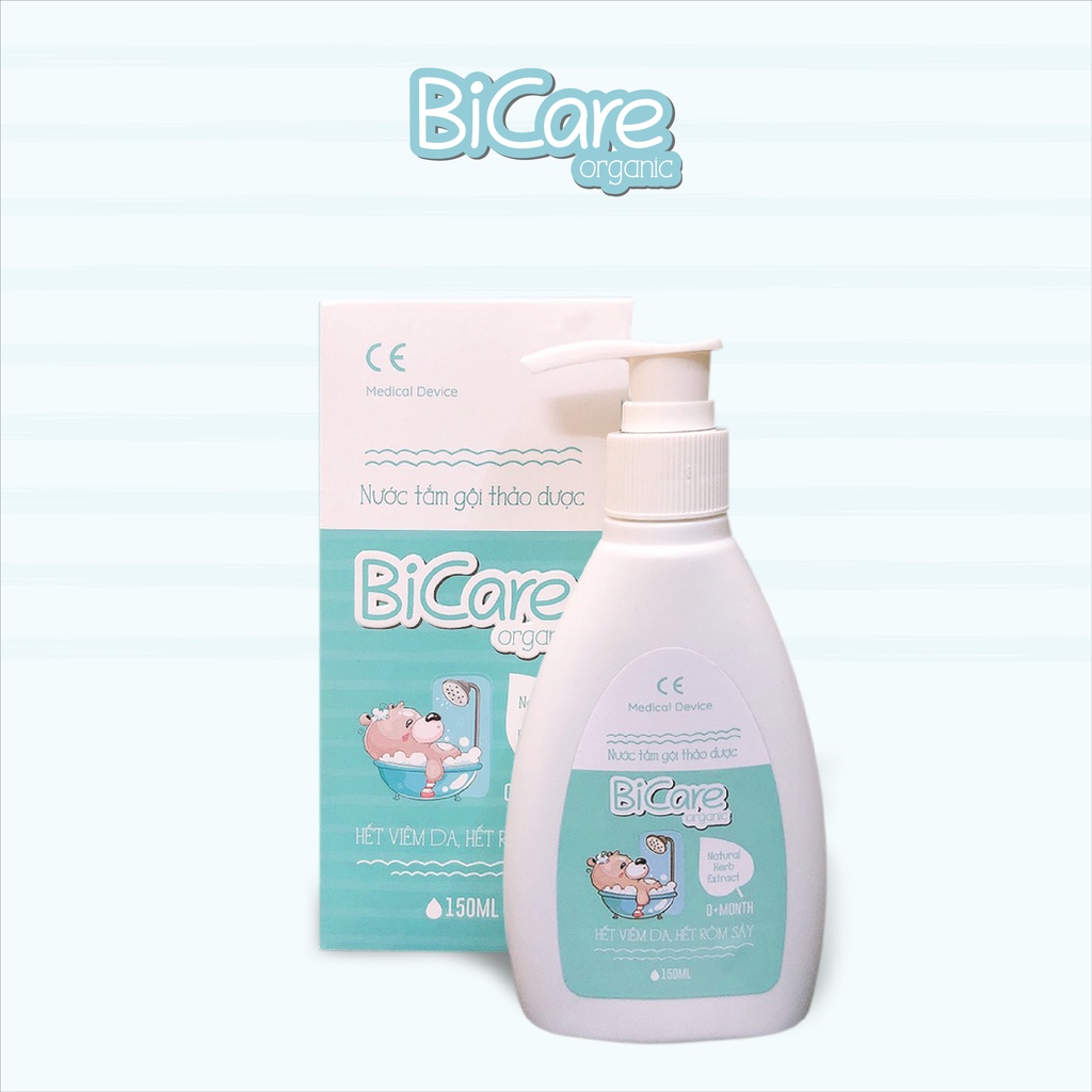 Sữa tắm cho bé, Nước tắm gội cho trẻ sơ sinh viêm da, rôm sảy BICARE ORGANIC