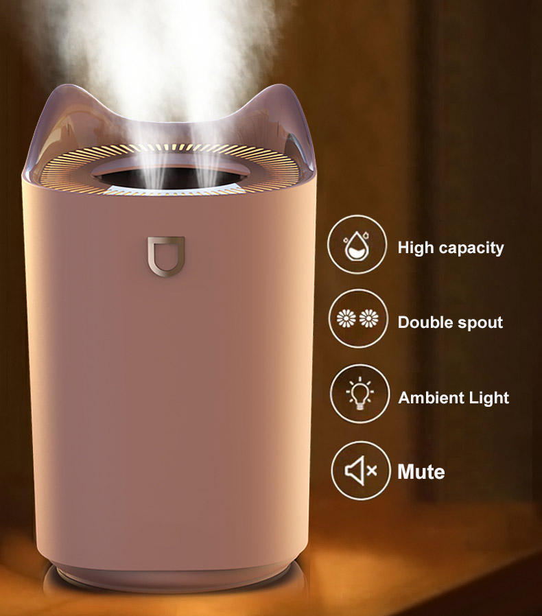 Air Humidifiers Máy tạo ẩm công suất lớn, máy lọc không khí im lặng, máy khuếch tán hương thơm có thể sạc lại USB