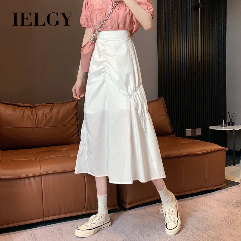 Chân váy IELGY dáng chữ A lưng cao phong cách Hàn Quốc thời trang mùa hè dành cho nữ