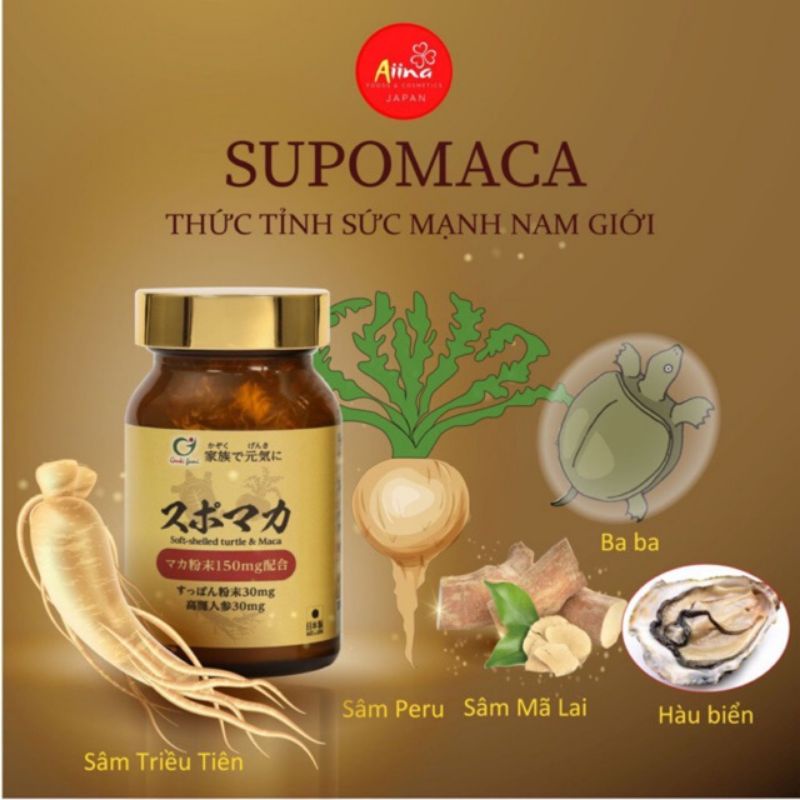 Supomaca tăng cường sinh lý sức khỏe Nam giới Genki Fami Nhật Bản hộp 90 viên