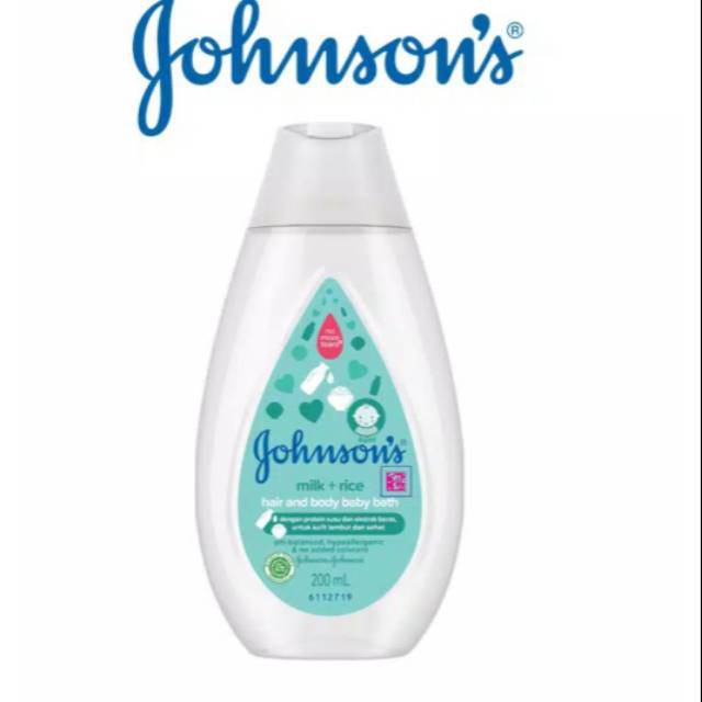 Johnson 's Baby Milk + Rice Hair & Body Bath 200ml