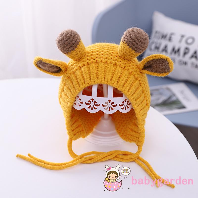 Mũ Len Ấm Áp Mềm Mại Hình Sừng Nai Hợp Thời Trang Cho Bé