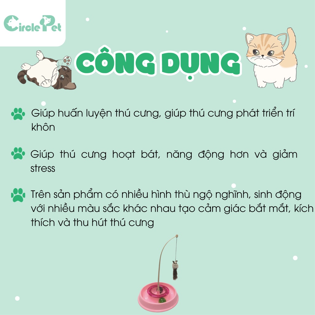 Đồ Chơi Cho Mèo Pian Pian Đáy Tròn Nhiều Màu Giúp Giảm Stress Tăng Cường Sức Khỏe - Circle Pet