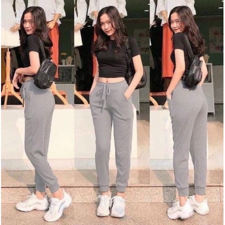 Quần jogger nữ nỉ bo gấu Madela cạp chun năng động-QJC21