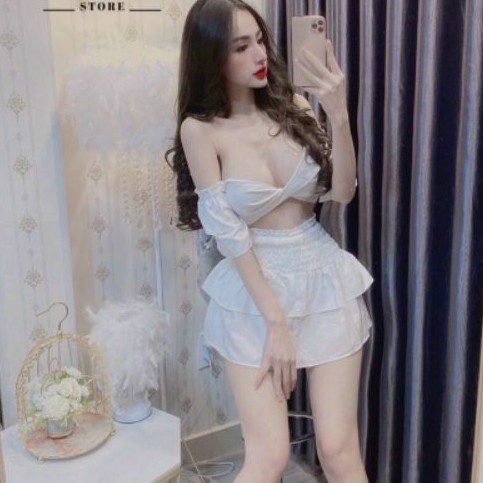 Sét áo nhún trễ vai sẵn mod ngực