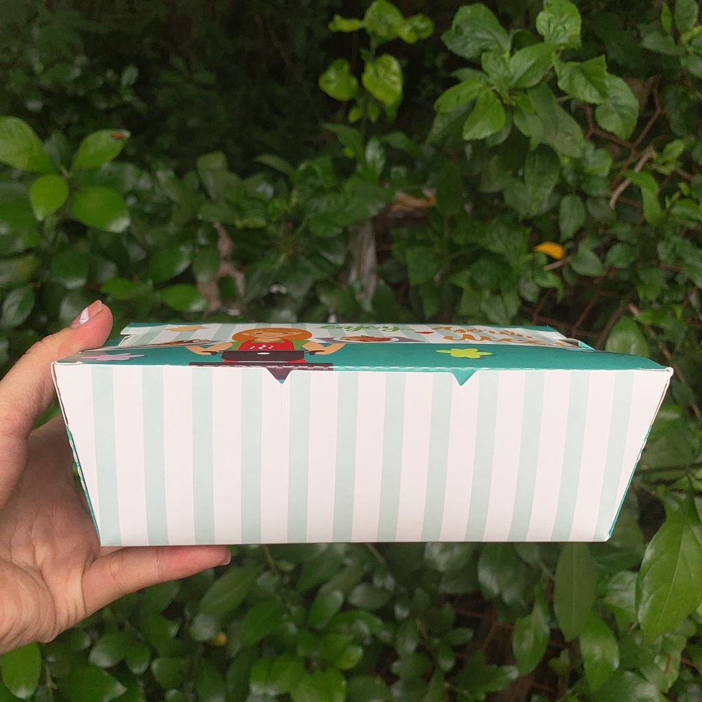 10 Hộp giấy nắp cài đựng gà rán, cá viên, khoai tây trẻ em dùng một lần hình cô gái