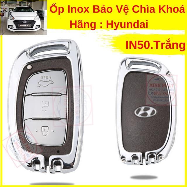 Vỏ Ốp Inox Bảo Vệ Chìa Khoá xe Ô Tô Hyundai i10 Santafe i20 Sonata