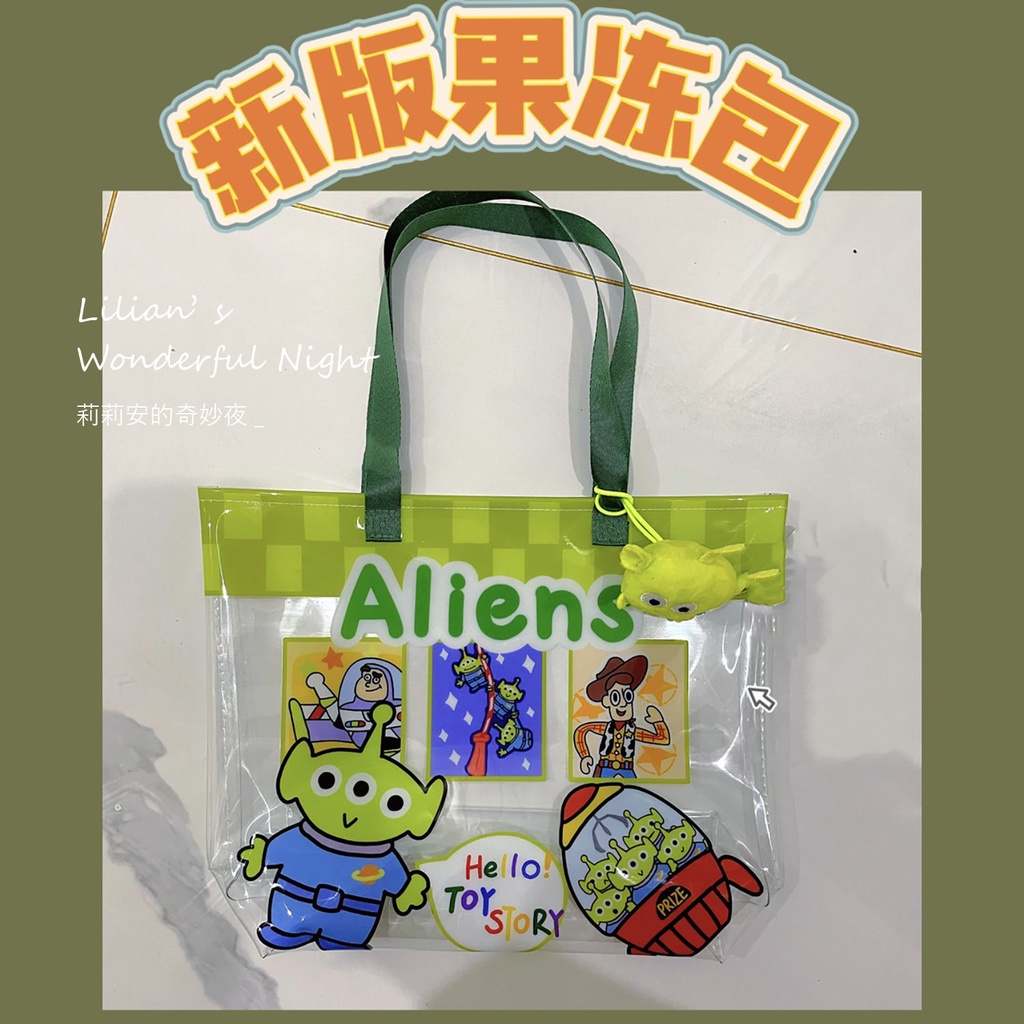 Túi Xách Tay Bằng PVC Trong Suốt Cỡ Lớn Thiết Kế Hình Buzz Lightyear Phong Cách Hàn Quốc Dành Cho