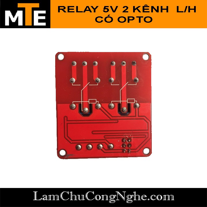 Module 2 relay 5V, 12V với opto cách ly HIGH/LOW đóng cắt Thiết bị điện 10A