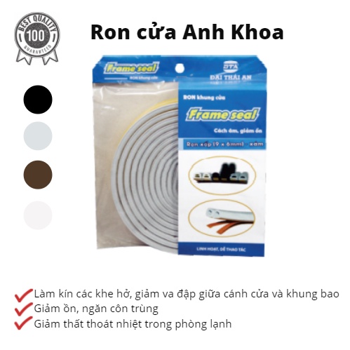 Ron xốp khung cửa ĐTA cách âm, giảm ồn, ngăn gió, bụi Cuộn 6m (3M x 2)